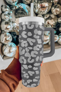 Leopard Print 40oz Stainless Steel Portable Cup with Handle