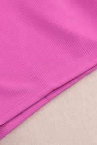 Rib Knitted Sleeveless Crop Top and Elastic Waist Shorts Set
