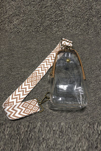 Chevron Embroidered Strap  Shoulder Bag