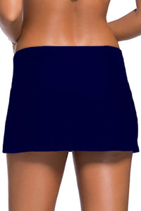 Plus Size Navy Blue Skirted Swim Bikini Bottom