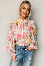 Floral Print Tassel Tie Short Sleeve Blouse