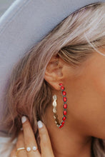 Retro Turquoise Circle C-shaped Earrings
