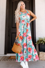 Boho Print Sleeveless High Waist Long Floral Dress