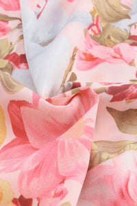 Floral Print Tassel Tie Short Sleeve Blouse