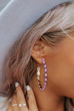 Retro Turquoise Circle C-shaped Earrings