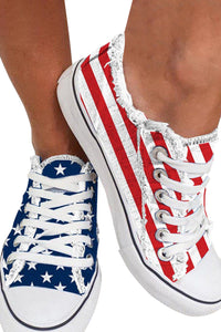American Flag Lace-up Canvas Sneakers