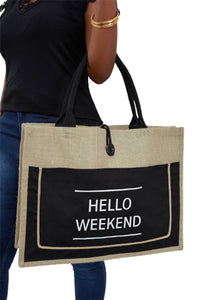 Hello Weekend Beach Handbag