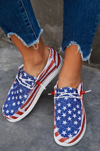 USA Flag Pattern Slip On Flat Sneakers