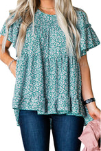 Plus Size Floral Tiered Top with Ruffles